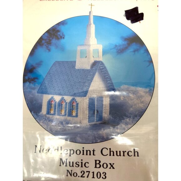 Mary Maxim Needlepoint Church Music Box Kit No. 27103 Exclusive Needlecraft - Picture 1 of 3